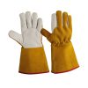 Durable, heat-resistant welding gloves offering superior protection and comfort. Features high-quality split cowhide for the cuff and smooth leather for the hand, ensuring excellent dexterity and extended forearm safety. Ideal for MIG, TIG, and Stick welding.